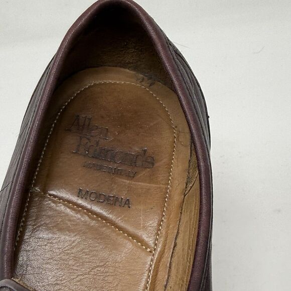Allen Edmonds Modena Loafers Mens 9 EEE Wide Burgundy Leather Slip On Shoe Italy main image 16
